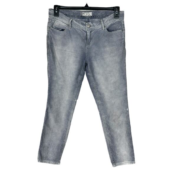 Free People SZ 29 Cropped Corduroy Pants Mid-Rise Zip-Fly Pockets Gray Washed - Picture 1 of 9